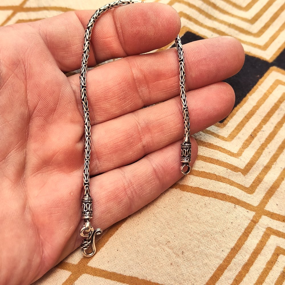 Bracciale in argento da Uomo Maglia Bizantina tonda