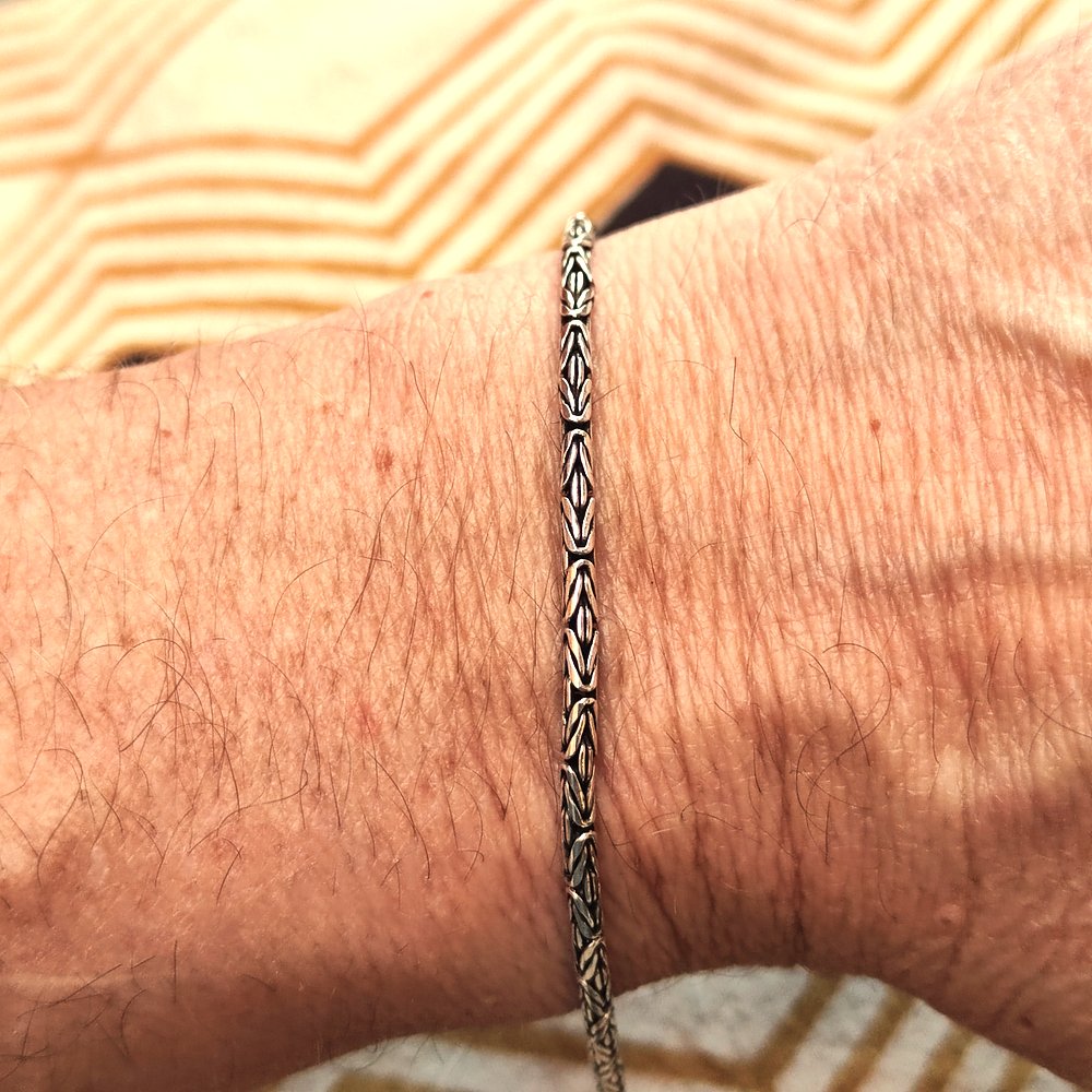 Bracciale in argento da Uomo Maglia Bizantina tonda