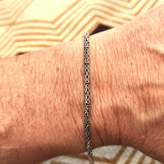Bracciale in argento da Uomo Maglia Bizantina tonda
