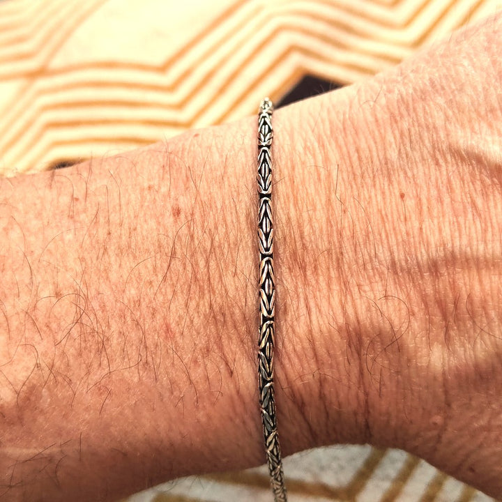Bracciale in argento da Uomo Maglia Bizantina tonda