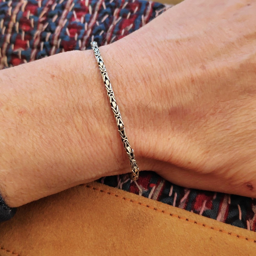 Bracciale Uomo Maglia Bizantina Quadrata