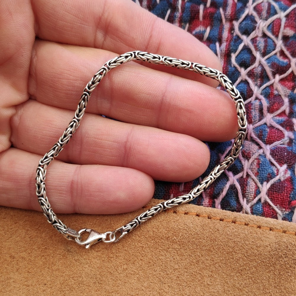 Bracciale Uomo Maglia Bizantina Quadrata