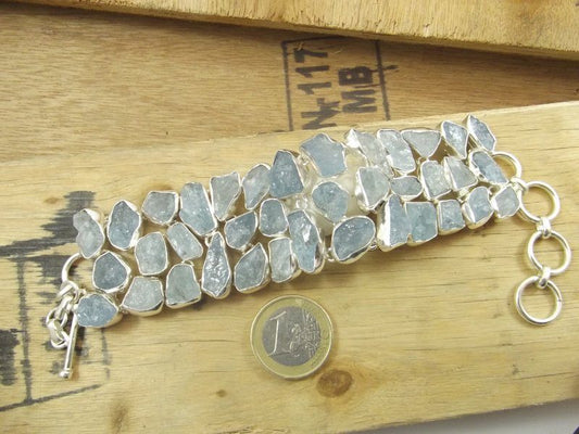 Bracciale ACQUAMARINA grezza argento 925 – immagine2