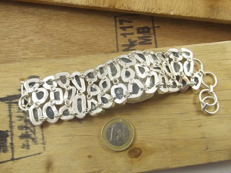 Raw 925 silver ACQUAMARINA bracelet