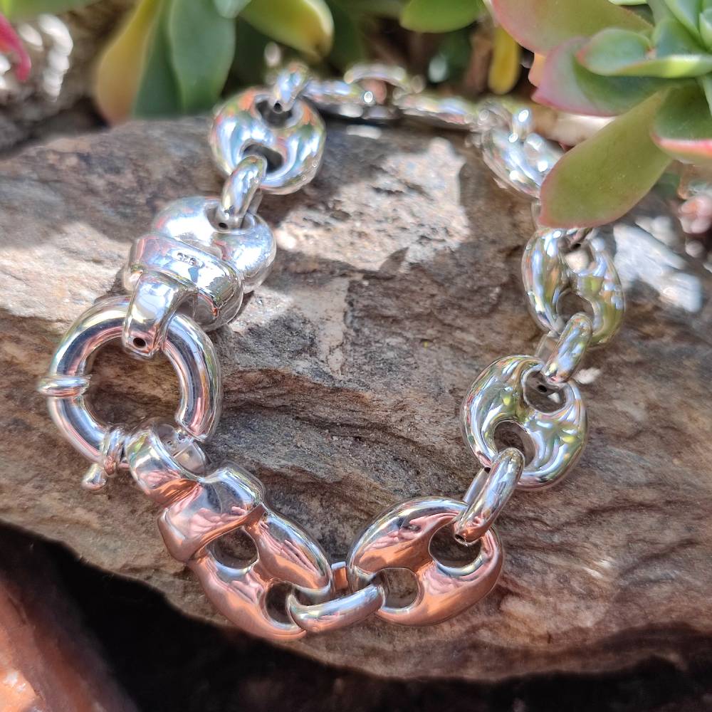Bracciale ANNA in argento 925 maglia marina | GIOIELLI IN ARGENTO