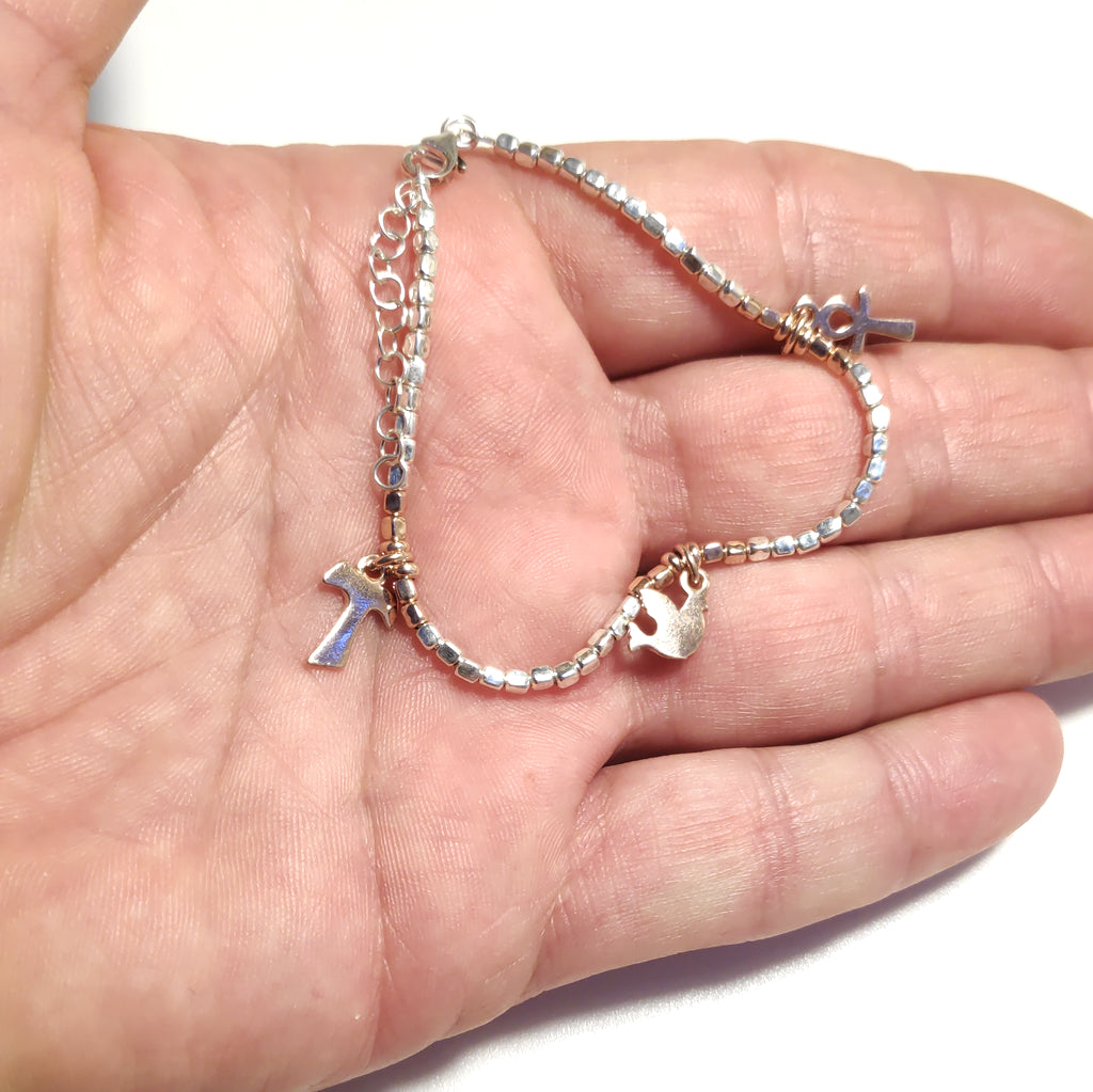 Bracciale in argento 925 Bracciale artigianale | ANKH Chiave della vita