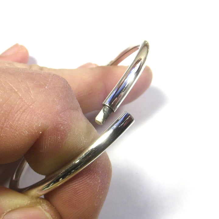 Bracciale rigido in argento 925 cerchio fine - liscio e aperto
