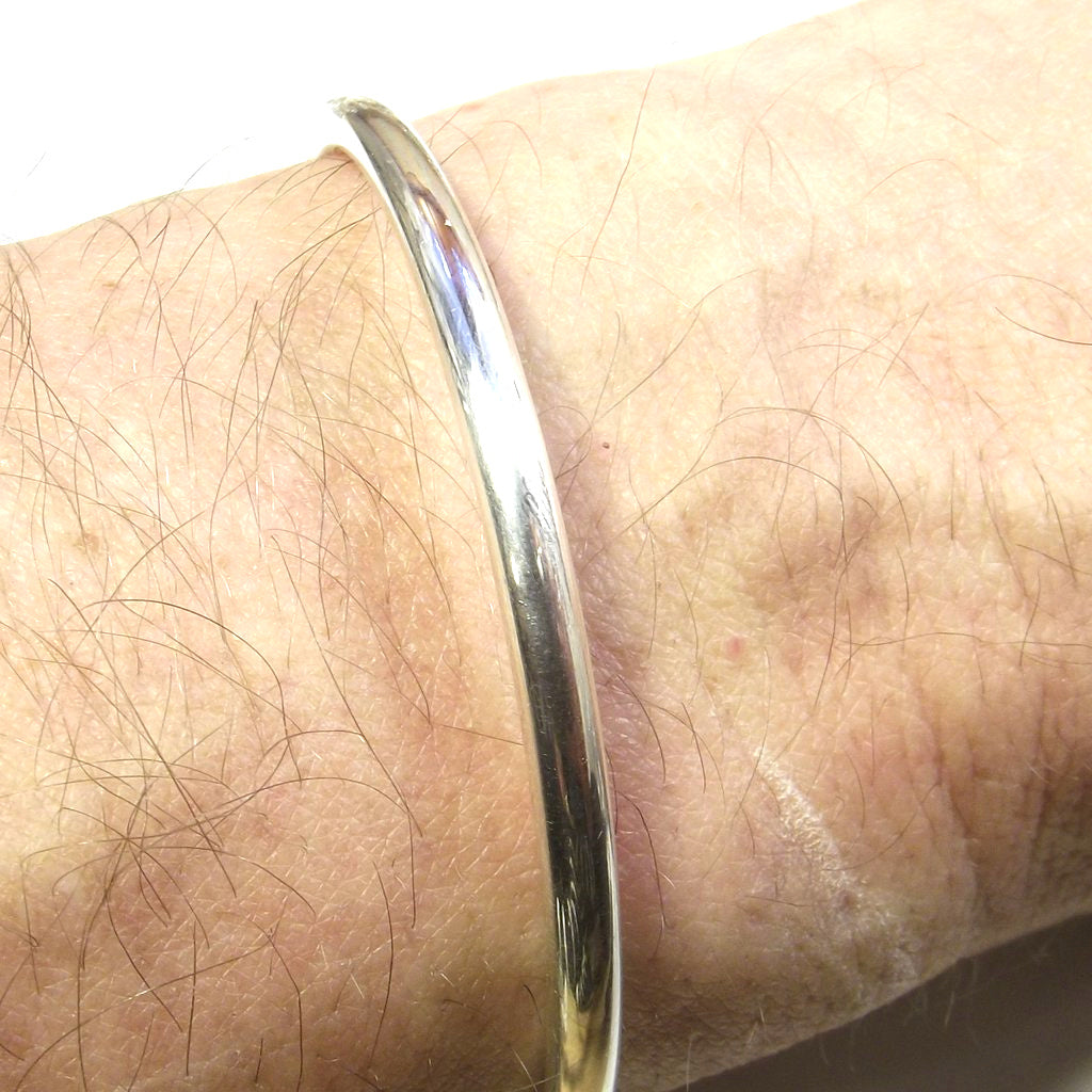 Bracciale rigido in argento 925 cerchio fine - liscio e aperto