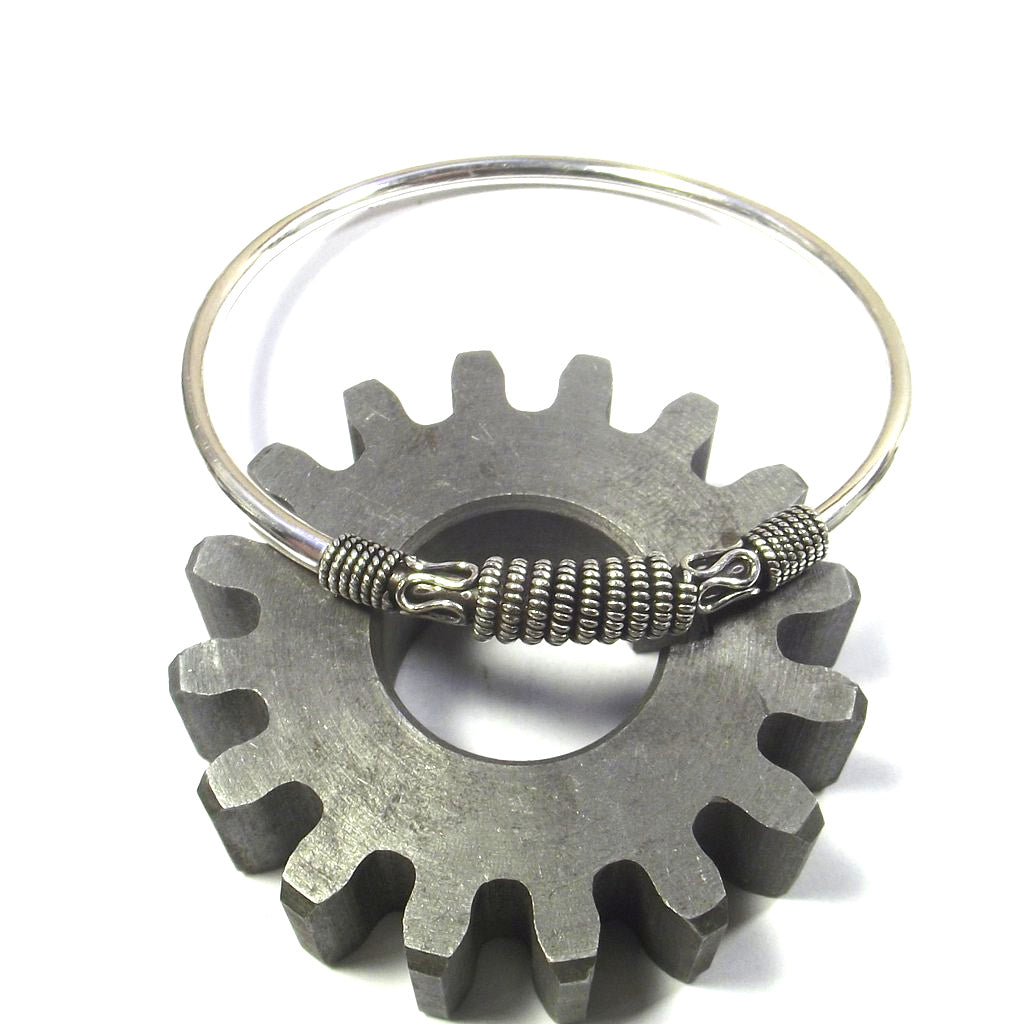 Bracciale argento 925 cerchio - rigido filigrana etnicaBracciale rigido etnico in argento 925 uomo e donna