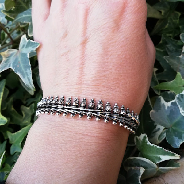 Bracciale etnico DHATRI in argento 925 | Bracciali indiani SNAKE originali - Il mondo di Wit