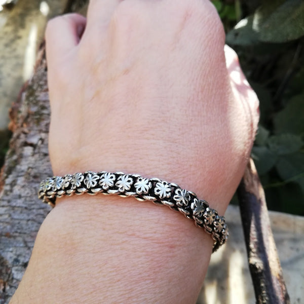 Bracciale etnico KISHORI in argento 925 | Bracciali indiani SNAKE originali - Il mondo di Wit