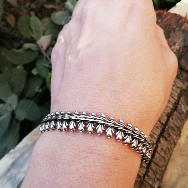 Bracciale etnico KOMAL in argento 925 | Bracciali indiani SNAKE originali - Il mondo di Wit