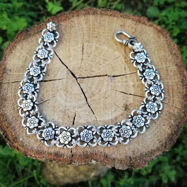 Bracciale etnico KUNDANIKA in argento 925 | Bracciali indiani SNAKE originali - Il mondo di Wit