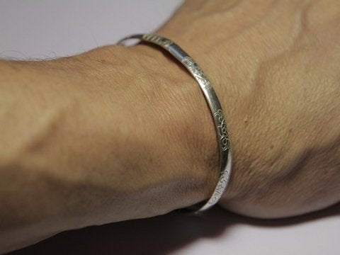 Bracciale argento da uomo - rigido inciso