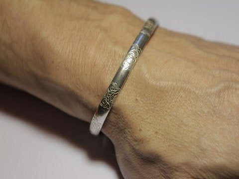 Bracciale argento da uomo - rigido inciso