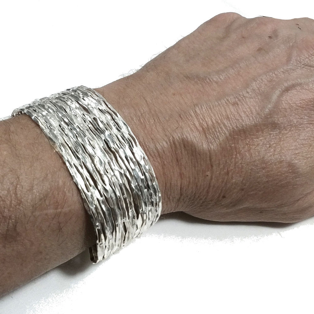 Bracciale artigianale in argento 925 Bracciale rigido | GIOIELLI IN ARGENTO