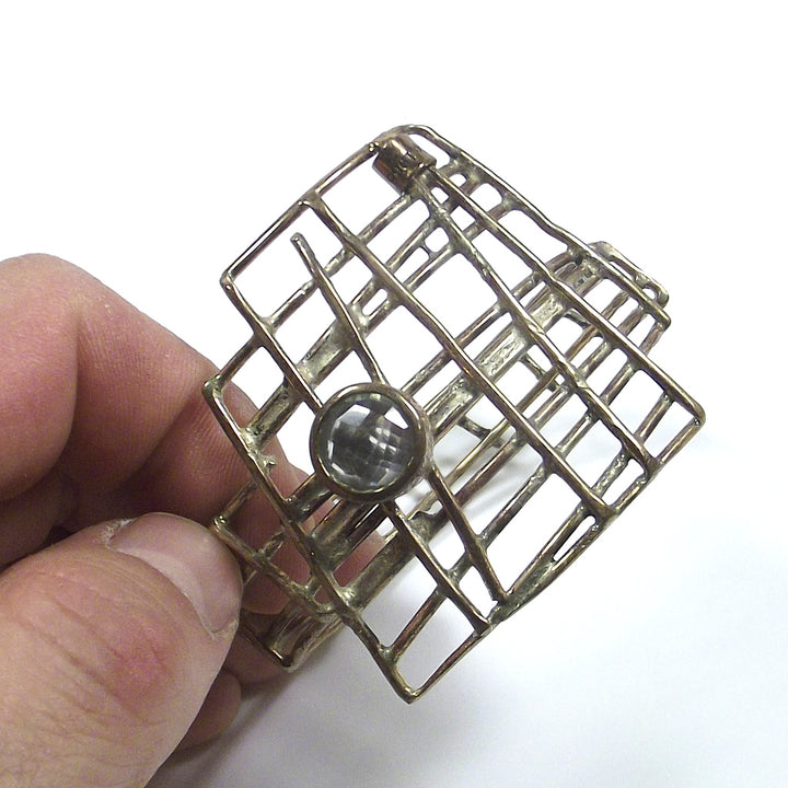 BRACCIALE artigianale con amteista verde - bronzeage1968 | PEZZO UNICO