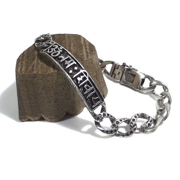 Bracciale OM NAMAH Śivāya in argento 925 | Bracciali indiani SNAKE originali - Il mondo di Wit