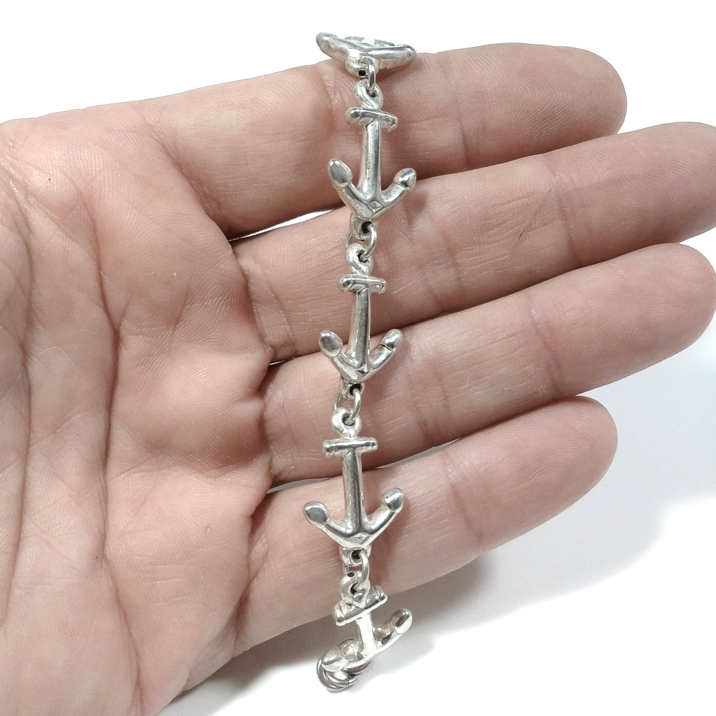 Bracciale d'argento in argento 925 Bracciale artigianale | ANCORA