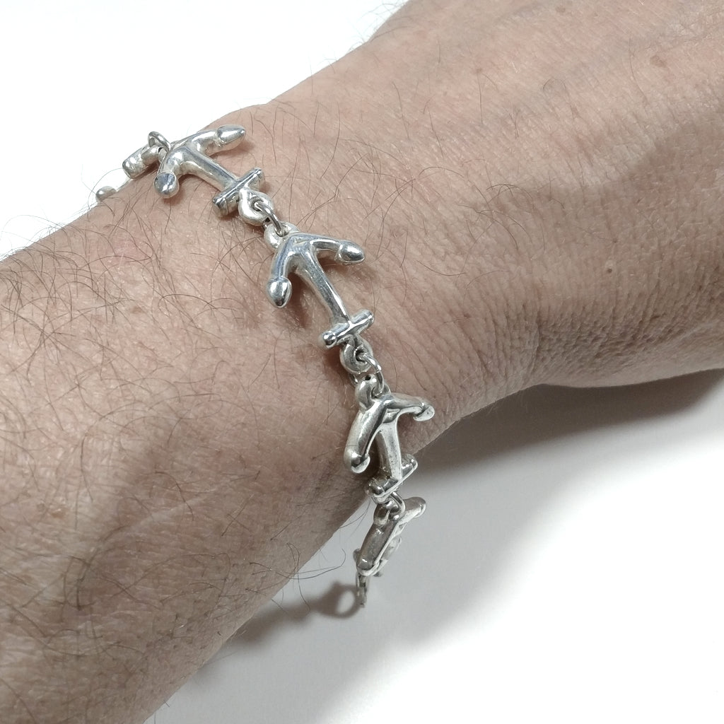 Bracciale d'argento in argento 925 Bracciale artigianale | ANCORA
