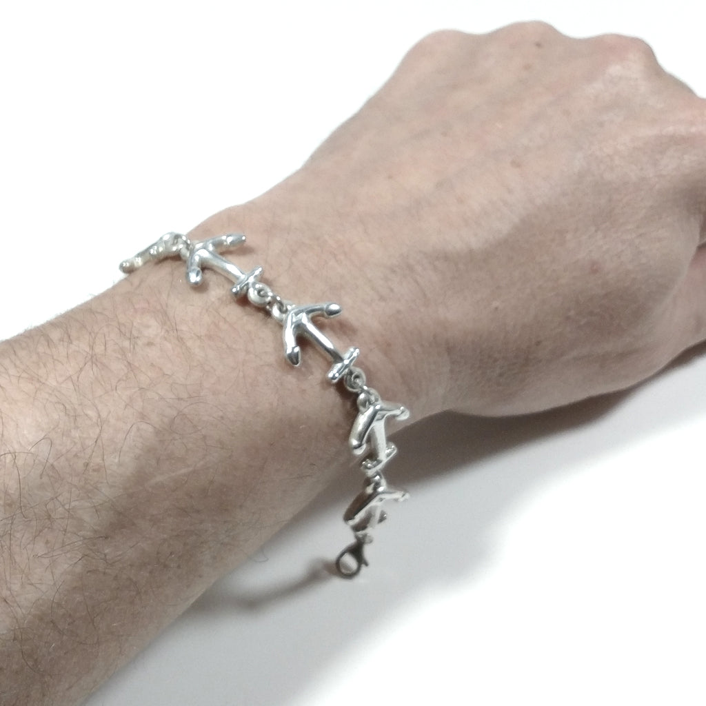 Bracciale d'argento in argento 925 Bracciale artigianale | ANCORA