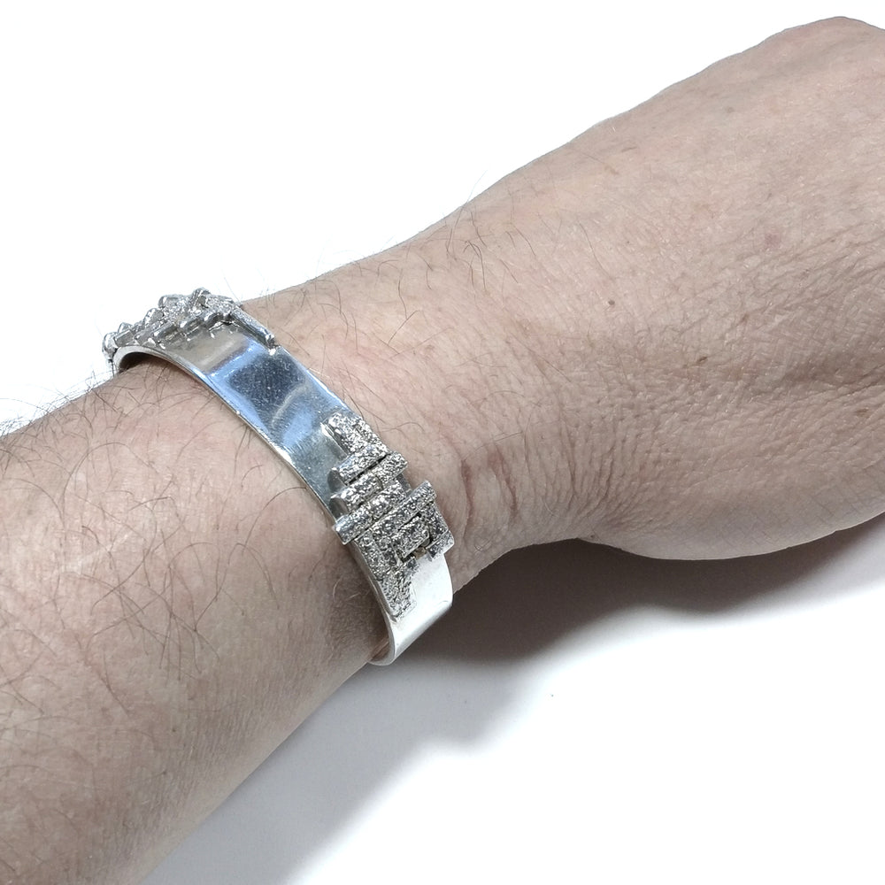 Bracciale rigido d'argento in argento 925 Bracciale artigianale | Bracciale Schiava