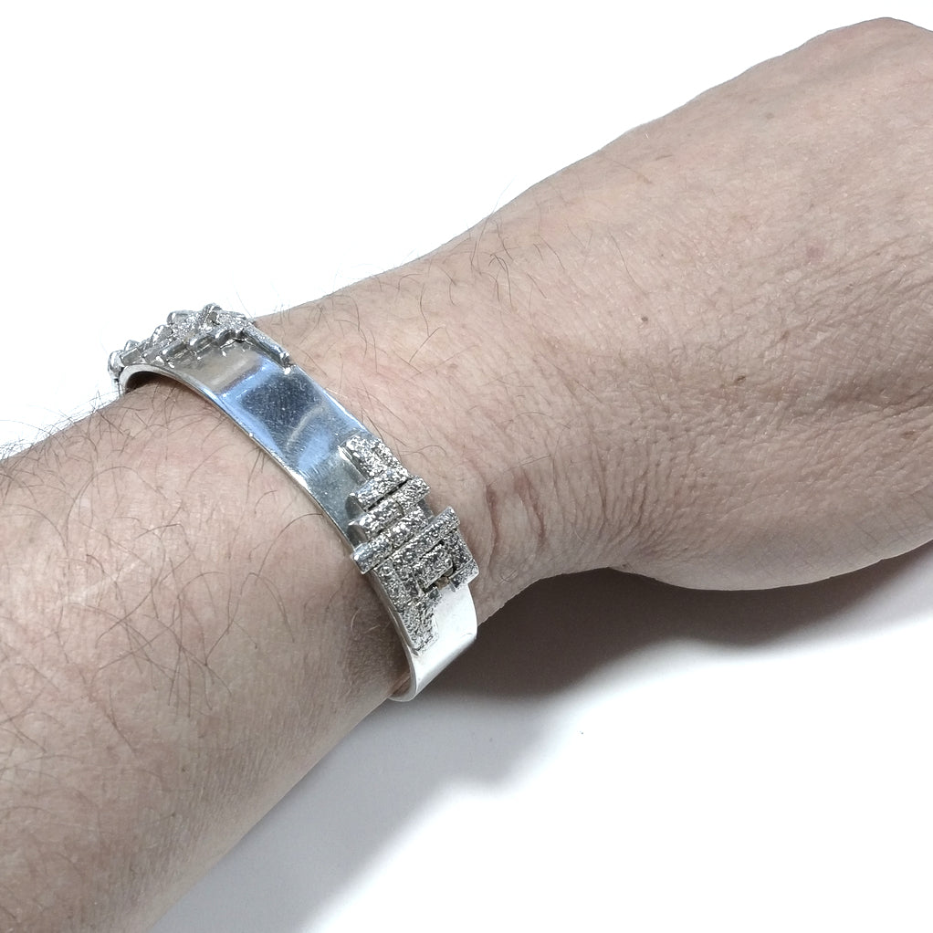 Bracciale rigido d'argento in argento 925 Bracciale artigianale | Bracciale Schiava