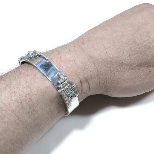 Bracciale rigido d'argento in argento 925 Bracciale artigianale | Bracciale Schiava