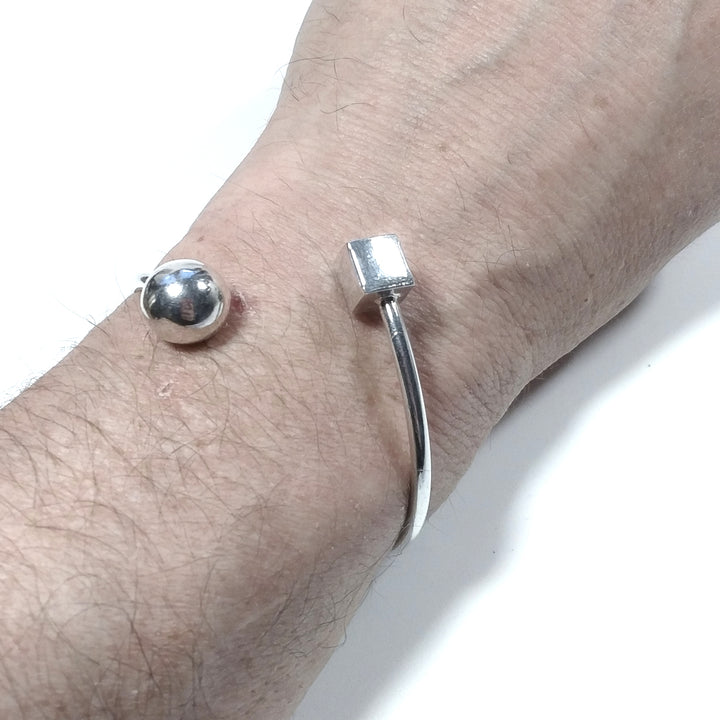 Bracciale rigido d'argento in argento 925 Bracciale artigianale | GIOIELLI IN ARGENTO