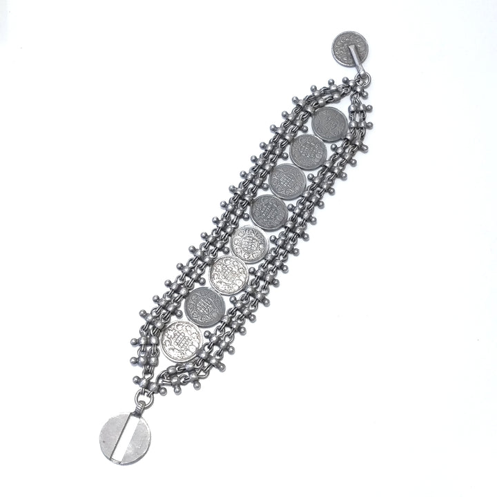 Bracciale in argento 925 con monete