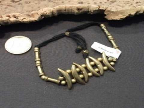 Naga ethnic bracelet in brass pendants - bone