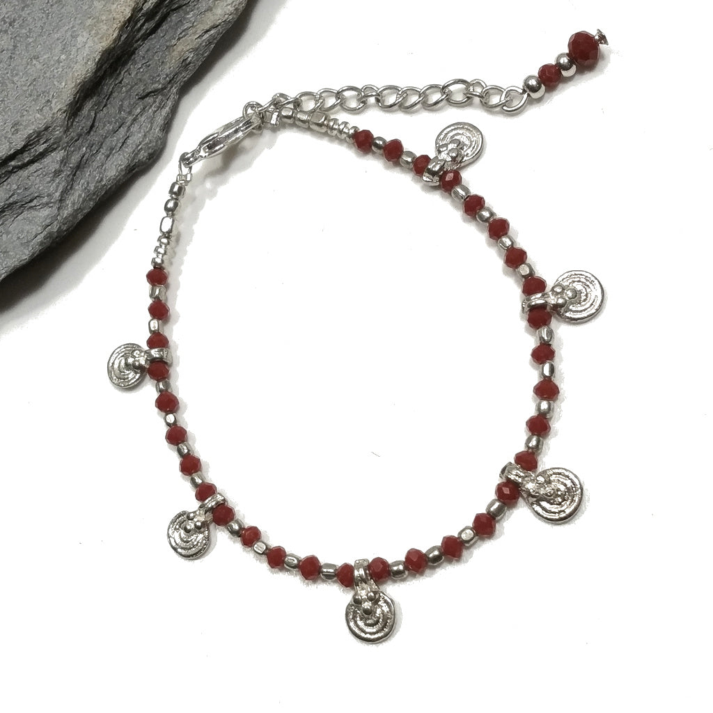 Bracciale artigianale in ottone STELLA SPIRALE FIORI | Bracciale ottone