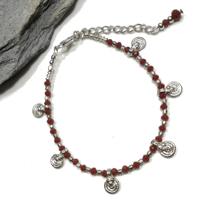 Bracciale artigianale in ottone STELLA SPIRALE FIORI | Bracciale ottone