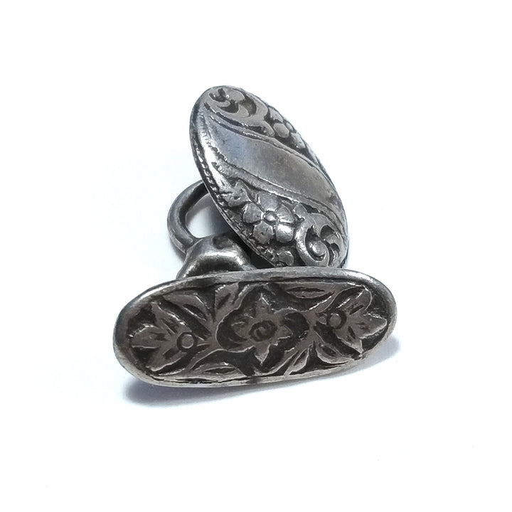 CUFFLINKS in antique silver ethnic ORNAMENTS