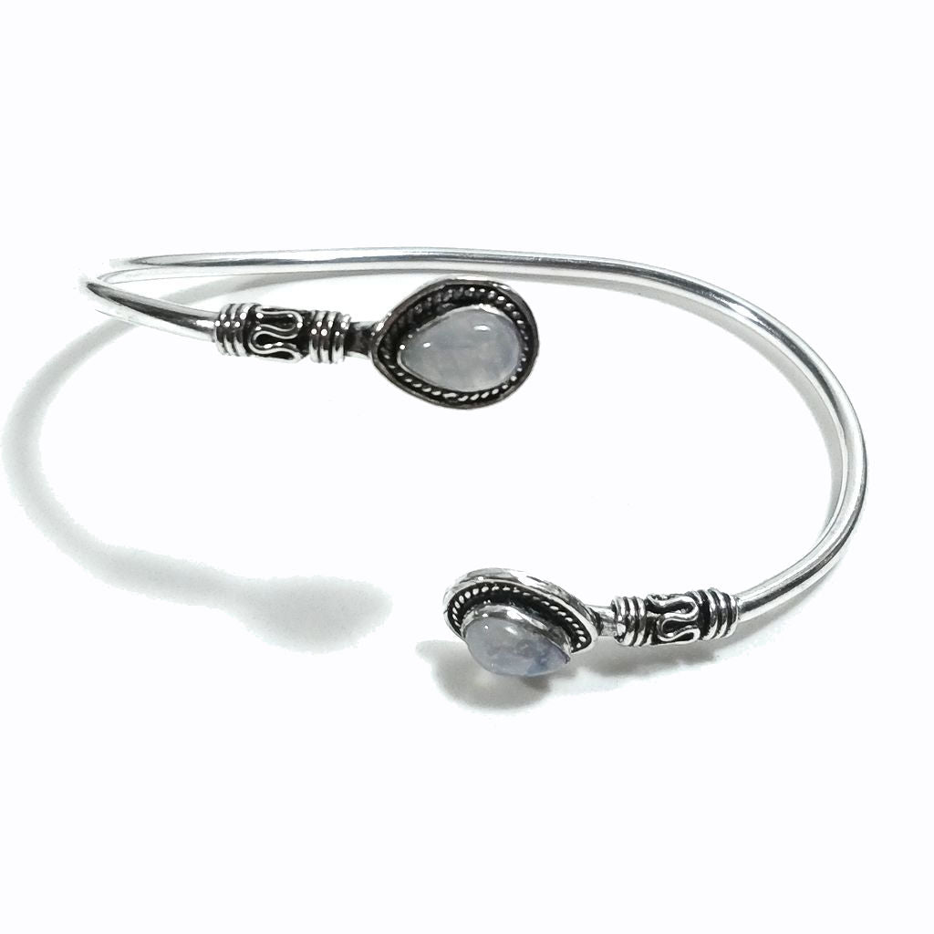 Bracciale artigianale in ottone con pietra - SEMALPURA