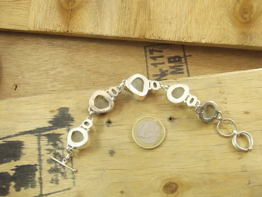 Bracciale argento 925 PIETRA di LUNA grezza