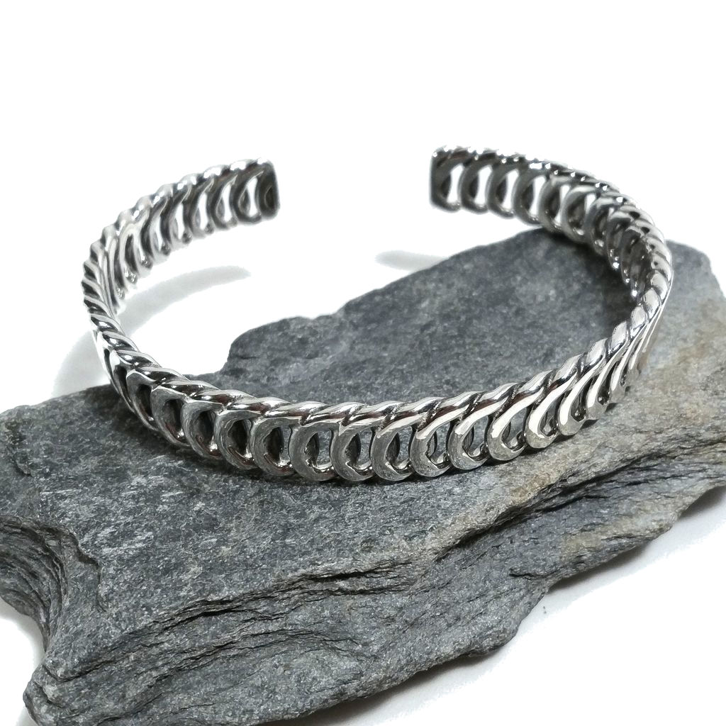 Bracciale artigianale in argento 925 Bracciale rigido | GIOIELLI IN ARGENTO