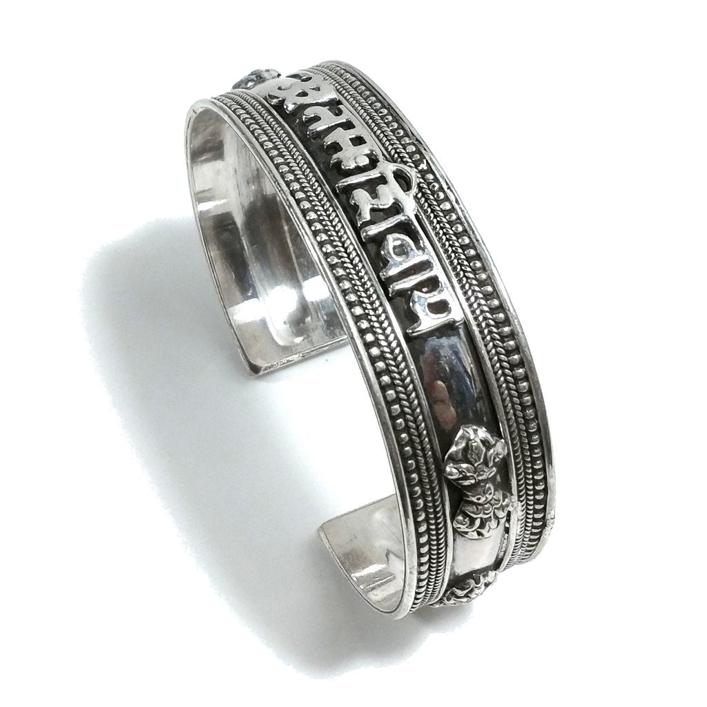 Bracciale ETNICO in argento 925 Bracciale OM NAMAH SHIVAYA | Bracciale Schiava