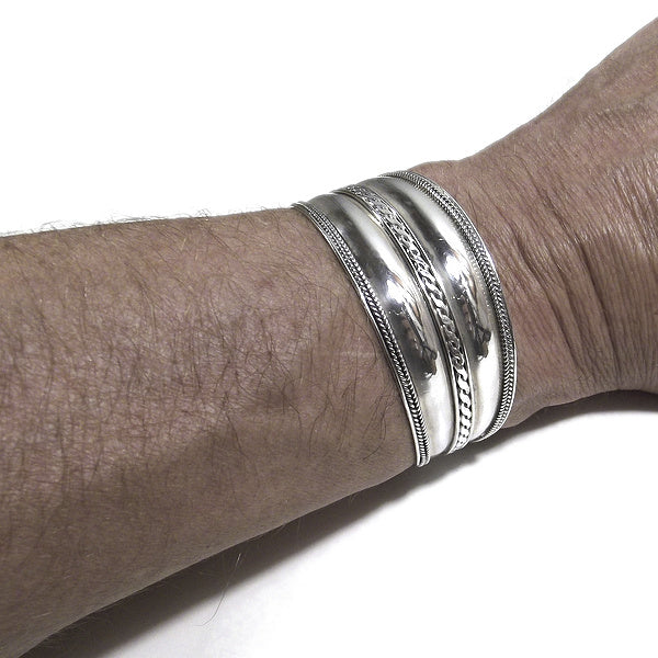 Bracciale etnico NEESH in argento da UOMO o DONNA - rigido | Gioielli da Uomo