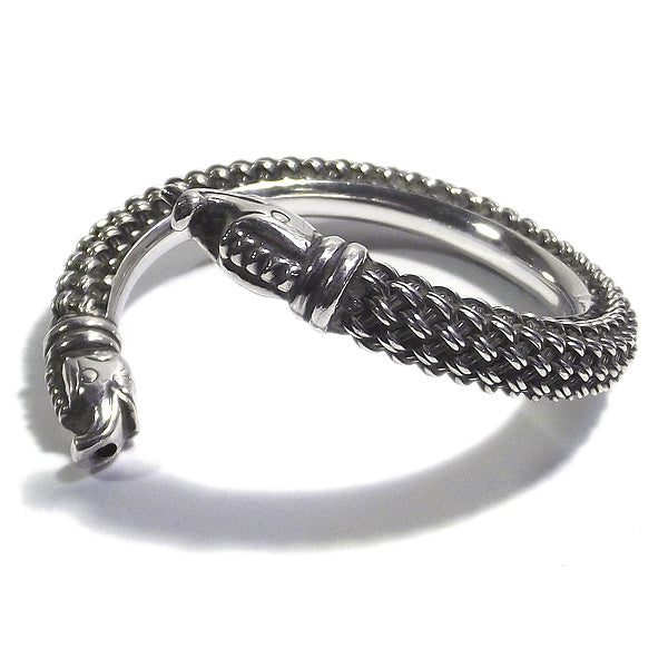 Bracciale etnico INIKA in argento rigido con elefante