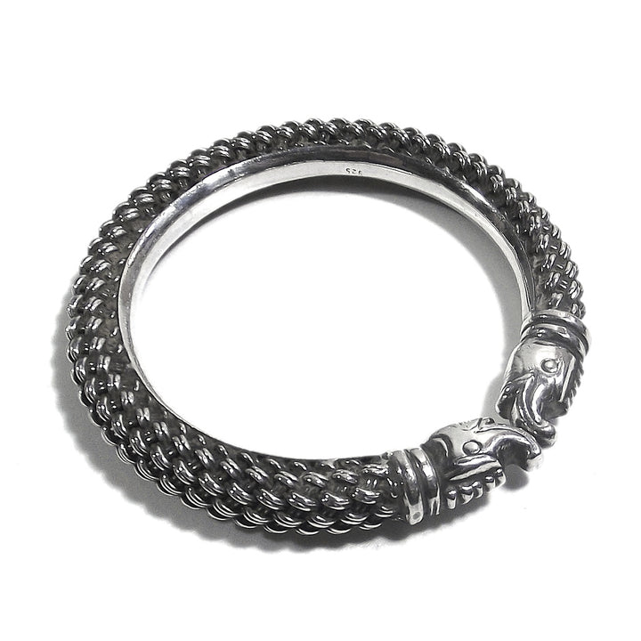 Bracciale etnico INIKA in argento rigido con elefante