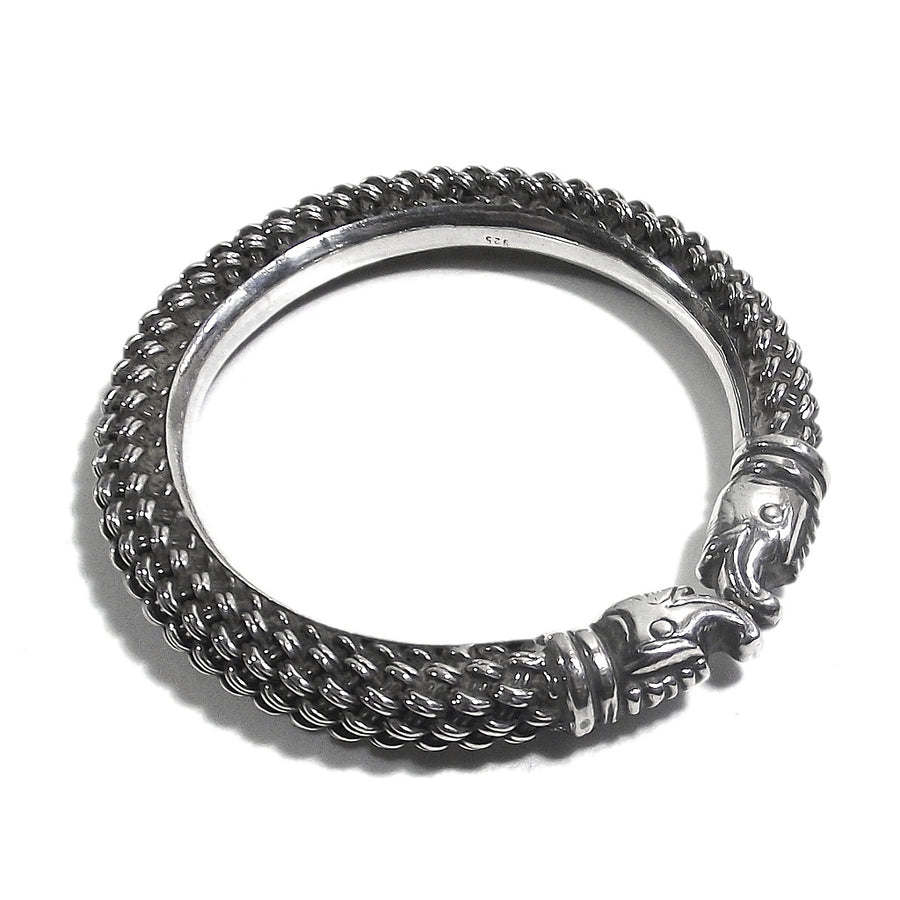 Bracciale etnico INIKA in argento rigido con elefante