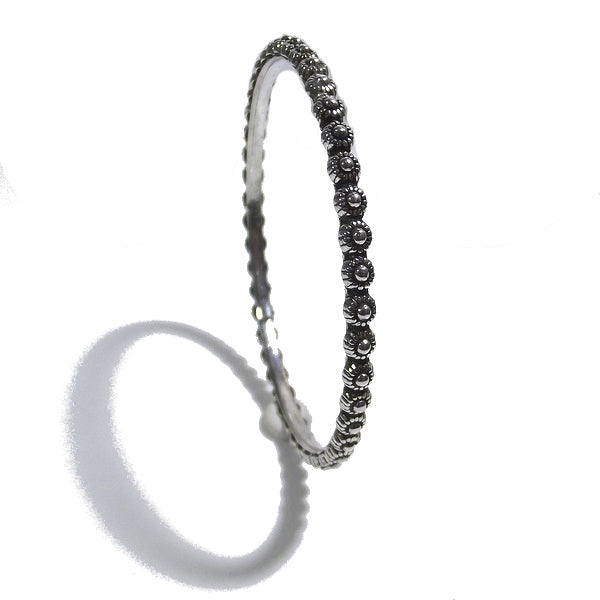 Bracciale etnico FLOR a cerchio in argento - rigido | Gioielli etnici ilmodndodiwit.com