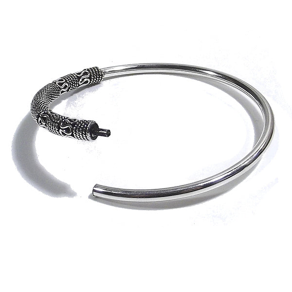 Bracciale etnico BAYU in argento da UOMO o DONNA - rigido | Gioielli da Uomo