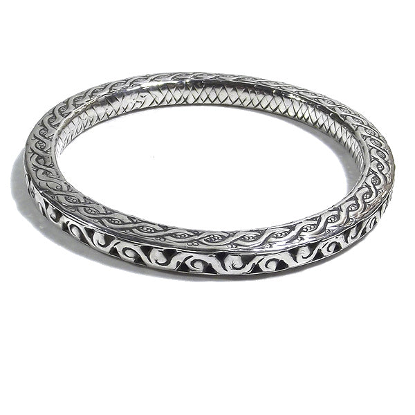 Bracciale etnico GENNI a cerchio in argento - rigido | Gioielli etnici ilmodndodiwit.com
