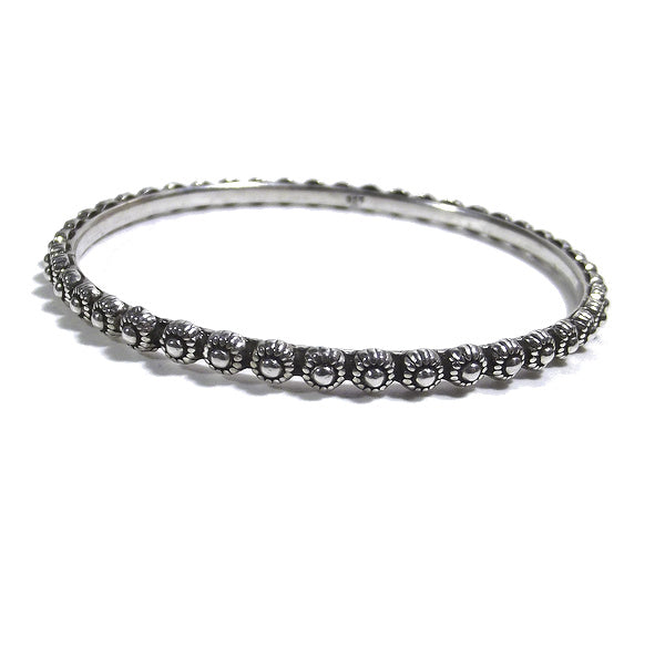 Bracciale etnico FLOR a cerchio in argento - rigido | Gioielli etnici ilmodndodiwit.com