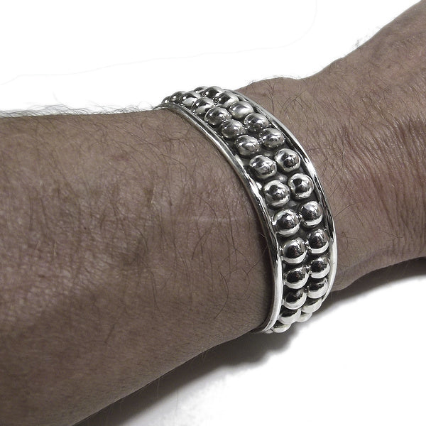 Bracciale etnico PINAL in argento da UOMO o DONNA - rigido | Gioielli da Uomo