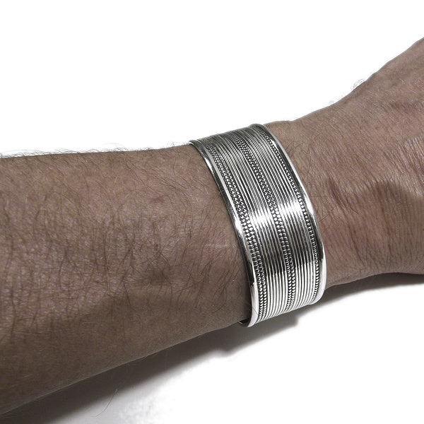Bracciale etnico OTTAVIO in argento da UOMO o DONNA - rigido | Gioielli da Uomo