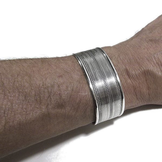 Bracciale etnico OTTAVIO in argento da UOMO o DONNA - rigido | Gioielli da Uomo