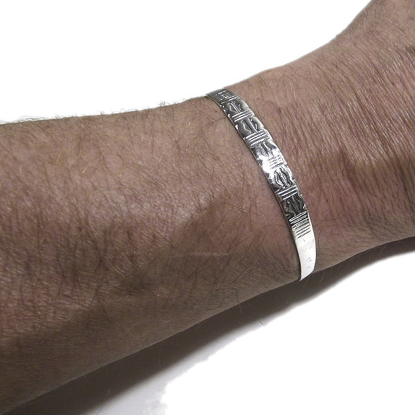 Bracciale etnico ANCHALI in argento da UOMO o DONNA - rigido | Gioielli da Uomo
